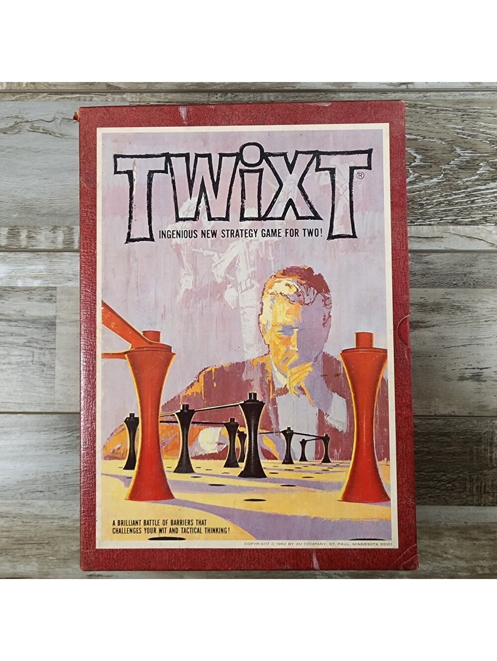TWIXT Board Game Vintage 1962 3M Bookshelf Games Complete Strategy Of Barriers